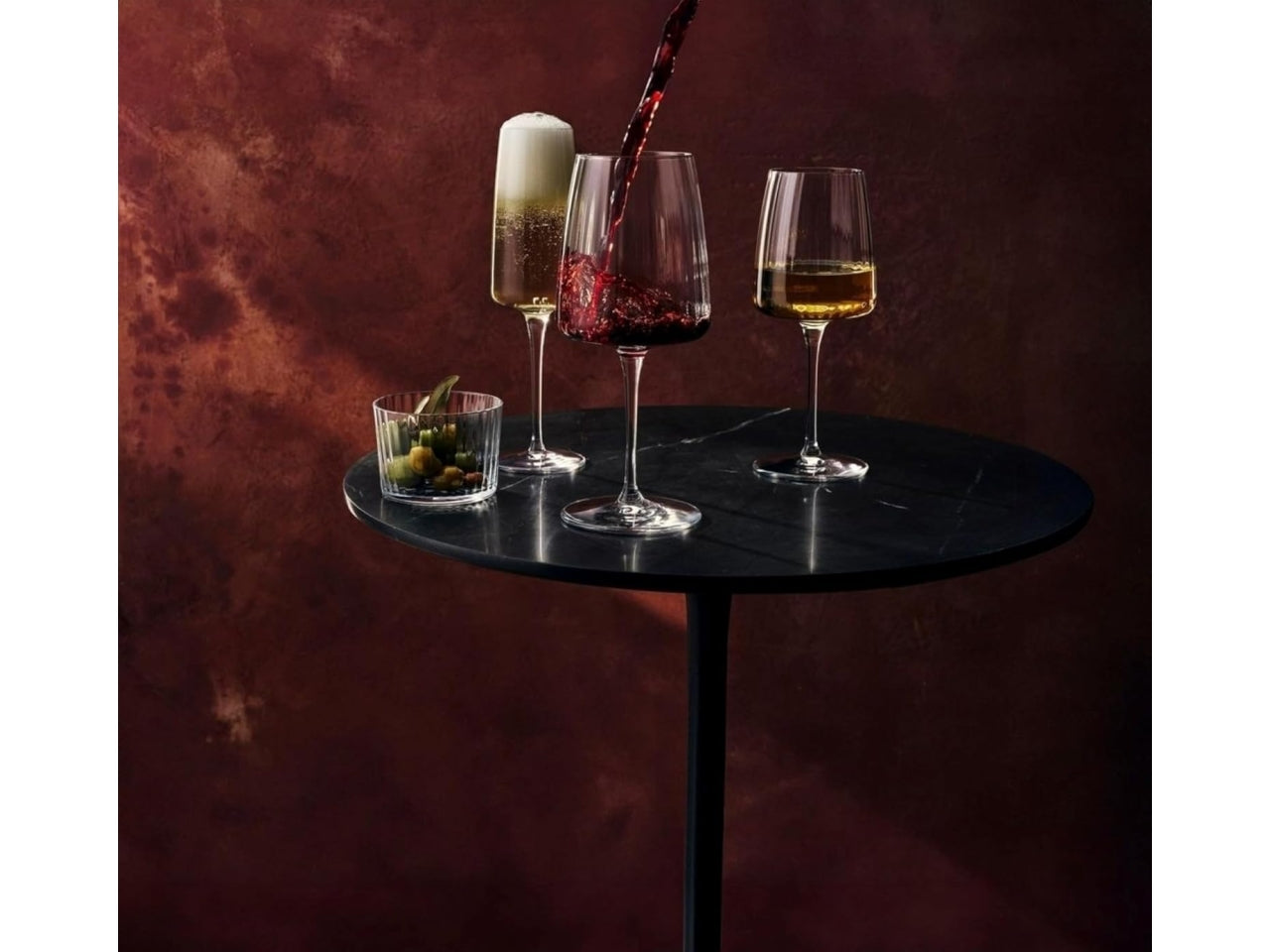 Exclusiva negroni 12 bicchieri in vetro rigato 35,5cl 8,5xh.8,95cm