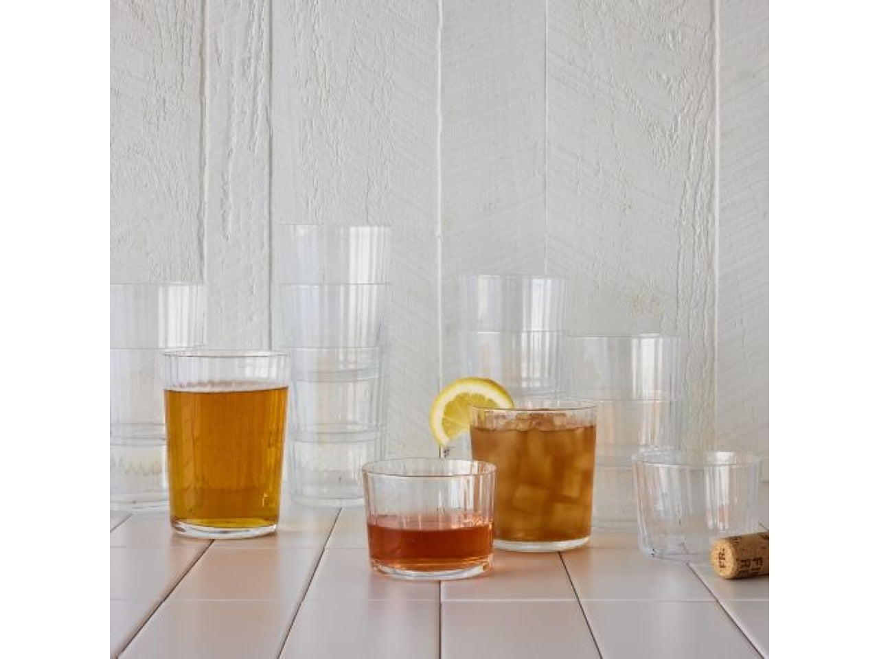 Exclusiva negroni 12 bicchieri in vetro rigato 35,5cl 8,5xh.8,95cm