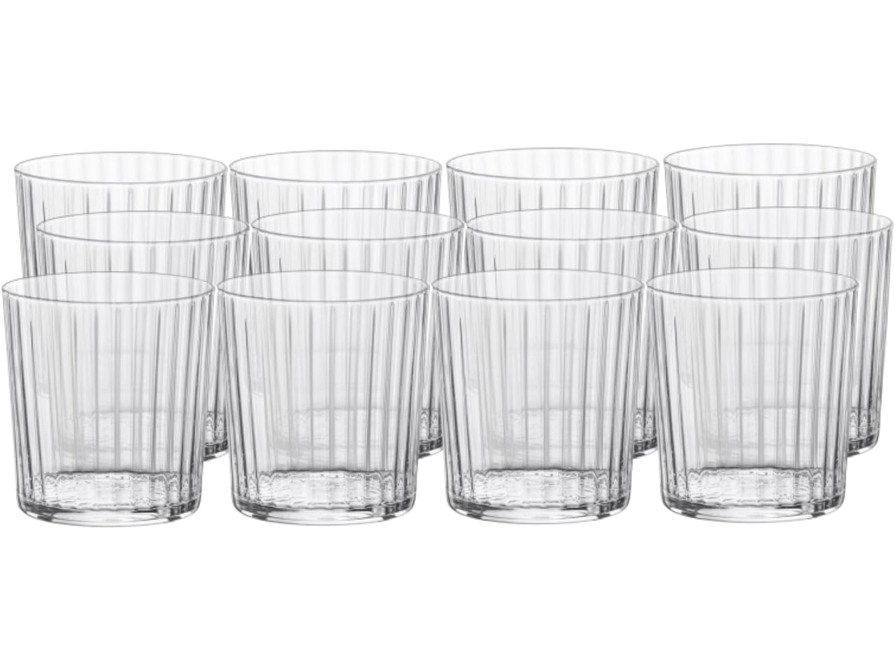 Exclusiva negroni 12 bicchieri in vetro rigato 35,5cl 8,5xh.8,95cm