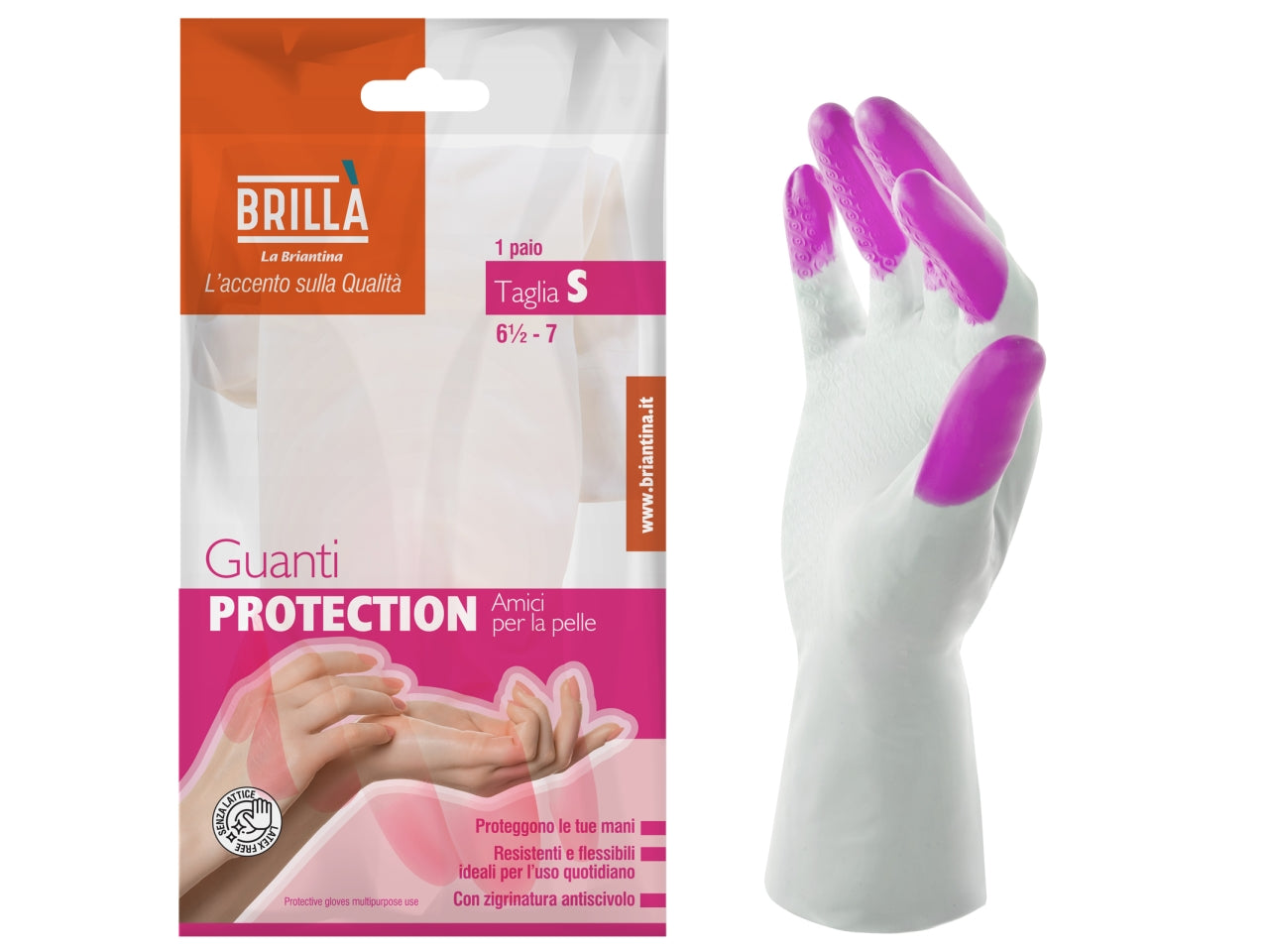 Guanti protection rosa taglia s in pvc