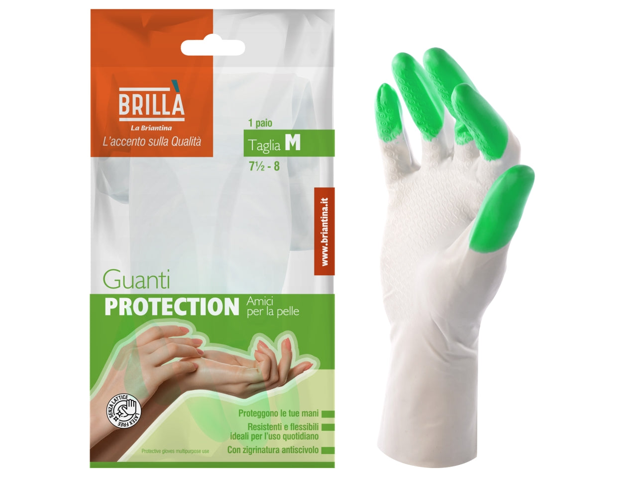 Guanti protection verde taglia m in pvc