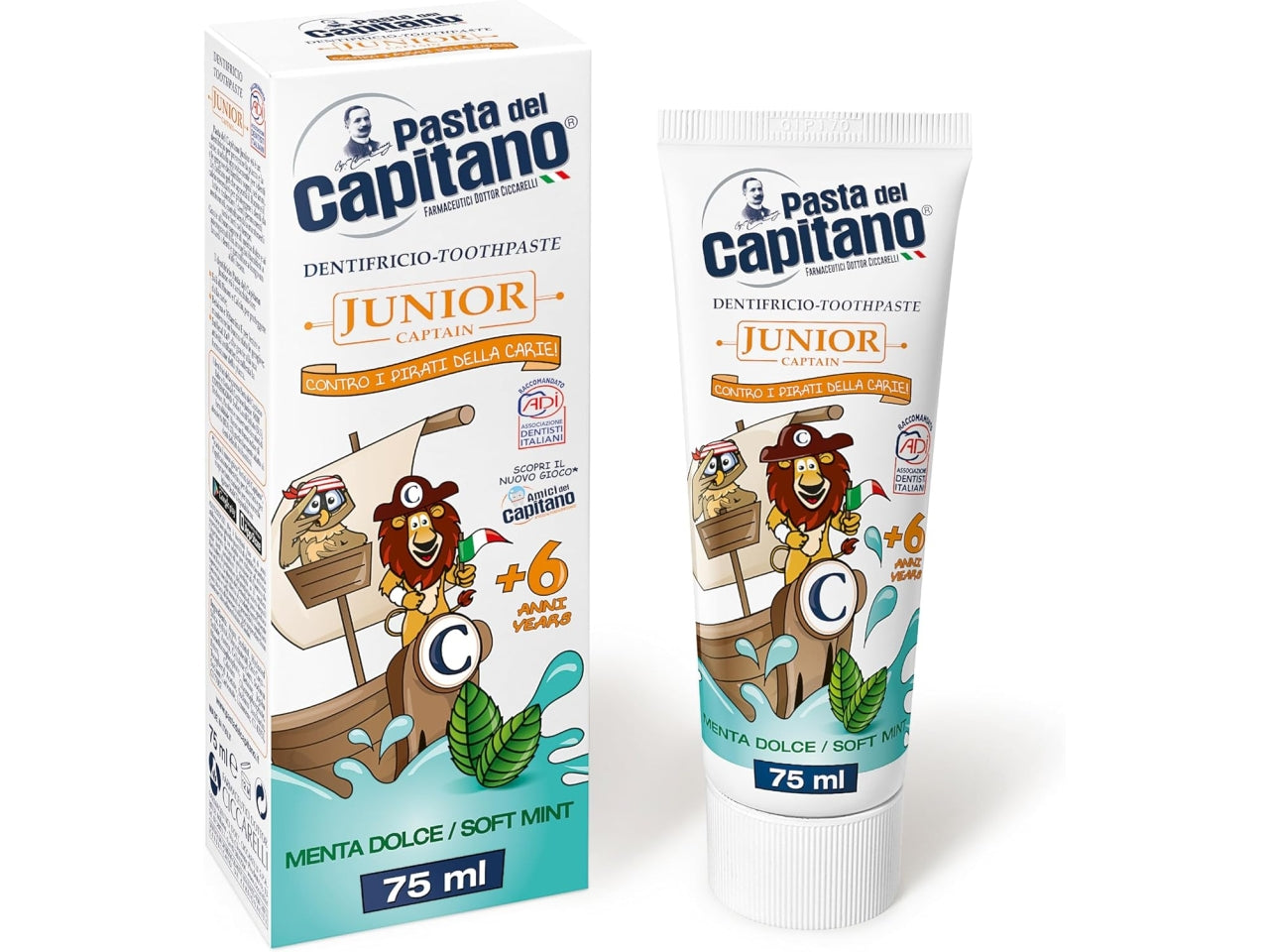 Pasta del capitano dentifricio 75ml junior menta dolce $