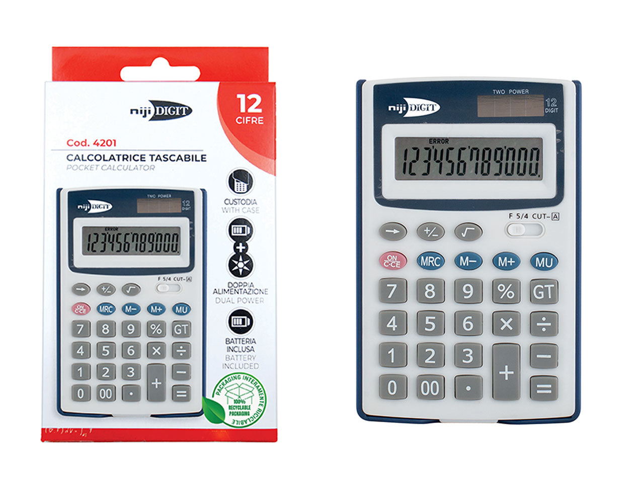 Calcolatrice pocket 12 cifre