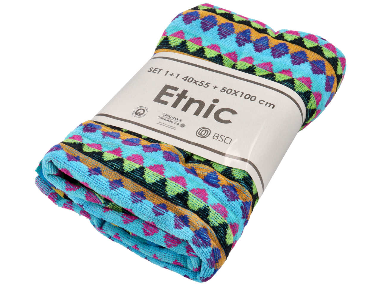 Etnic set ascugamani in cotone 3960gsm 1+1 colori assortiti