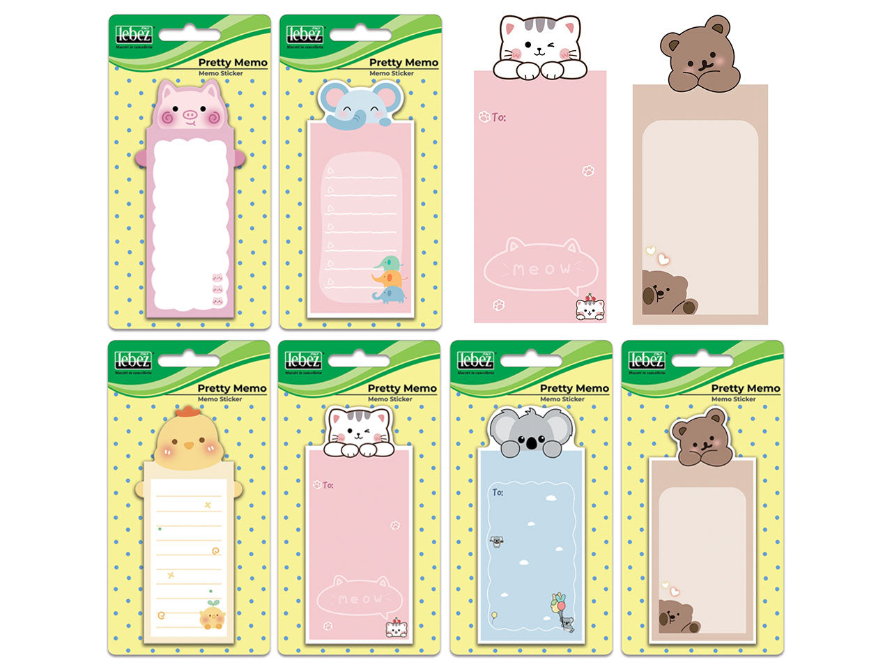 Memo 20 fogli 60x125 animali