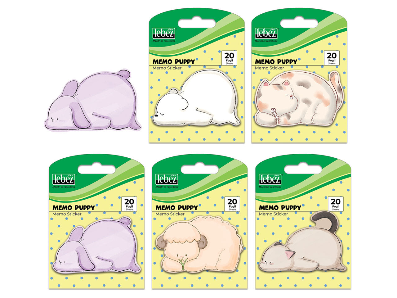 Memo 20 fogli 76x48 animali