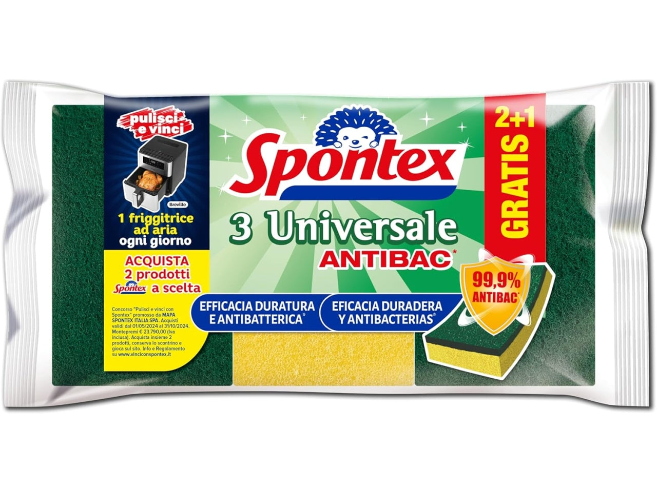 Spontex spugna universale antibatterica 2+1