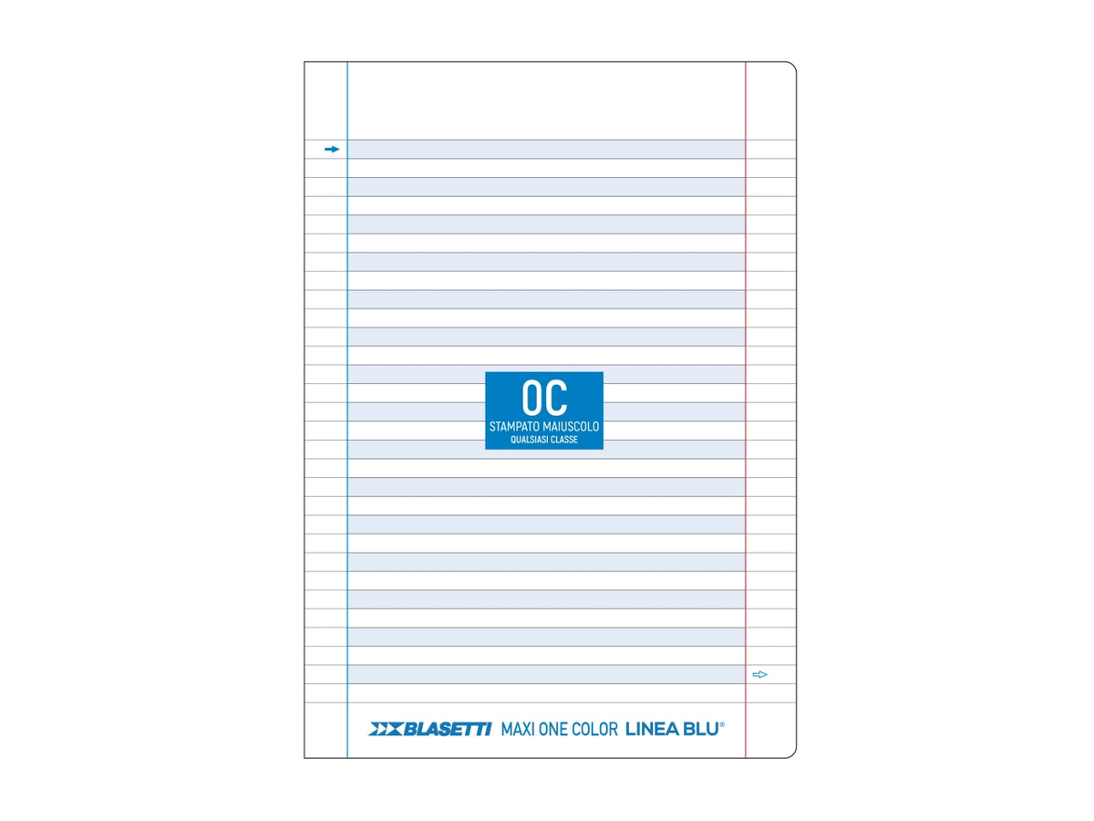 Quaderno maxi one color per disgrafici 100g rigatura C con margini confezione da 6 pezzi