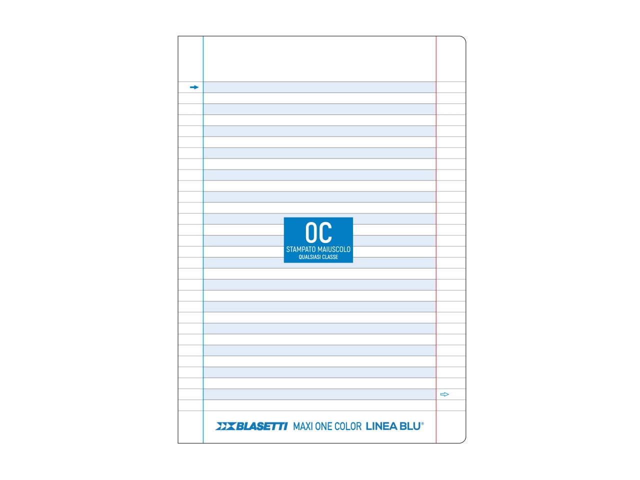 Quaderno maxi one color per disgrafici 100g rigatura C con margini confezione da 6 pezzi