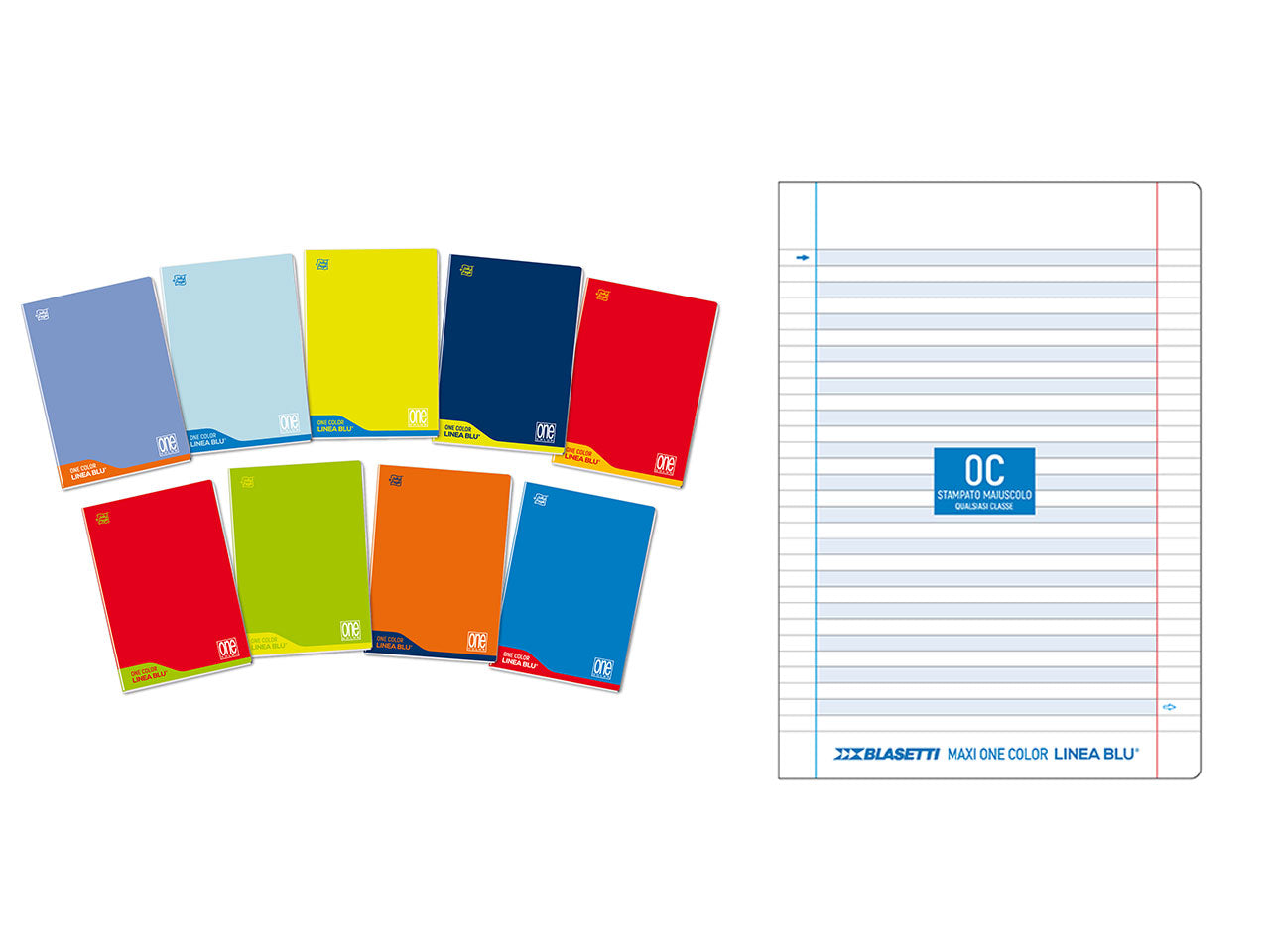 Quaderno maxi one color per disgrafici 100g rigatura C con margini confezione da 6 pezzi