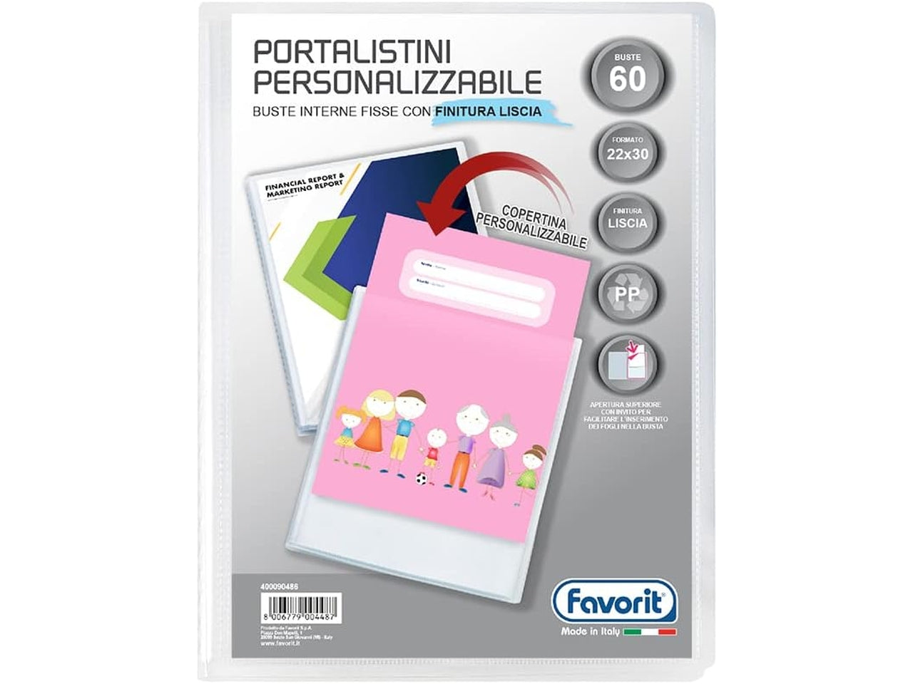 Portalistino personalizzabile 22x30cm 60 buste