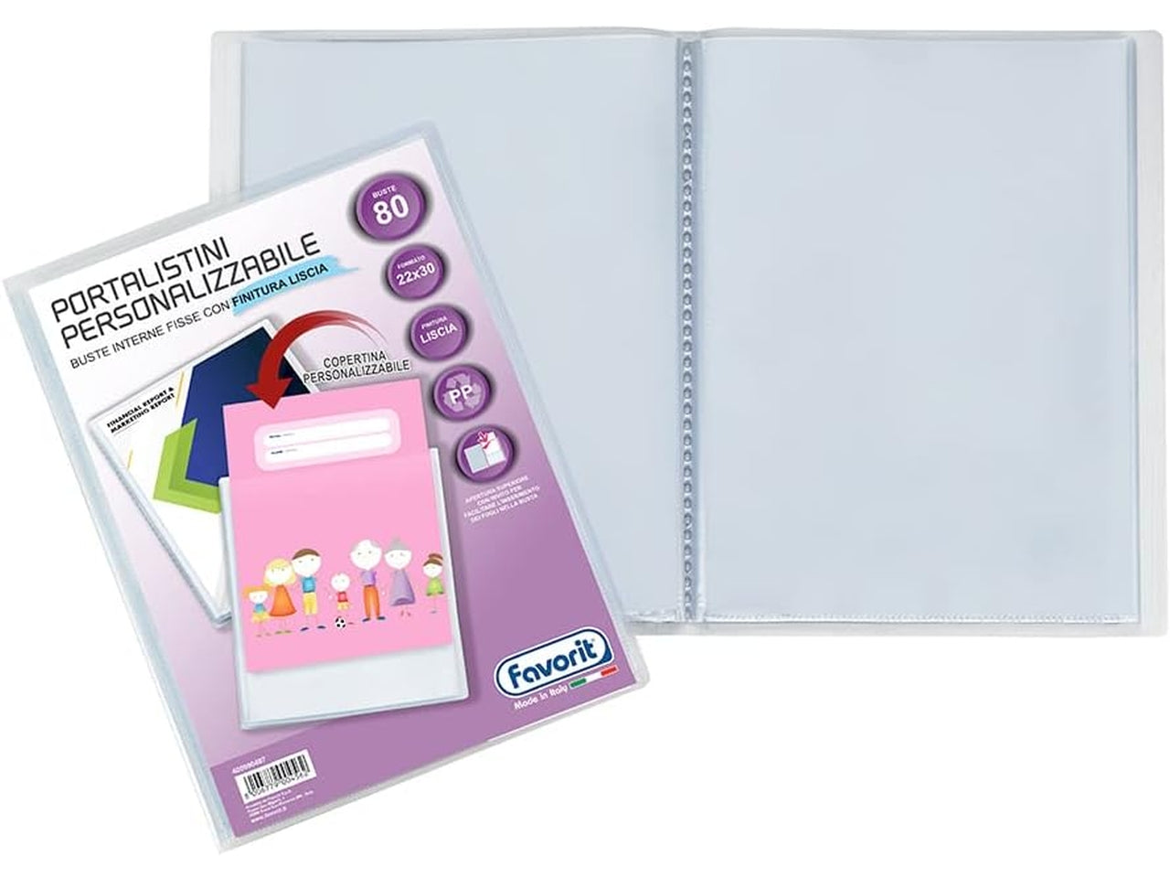 Portalistino personalizzabile 22x30cm 80 buste