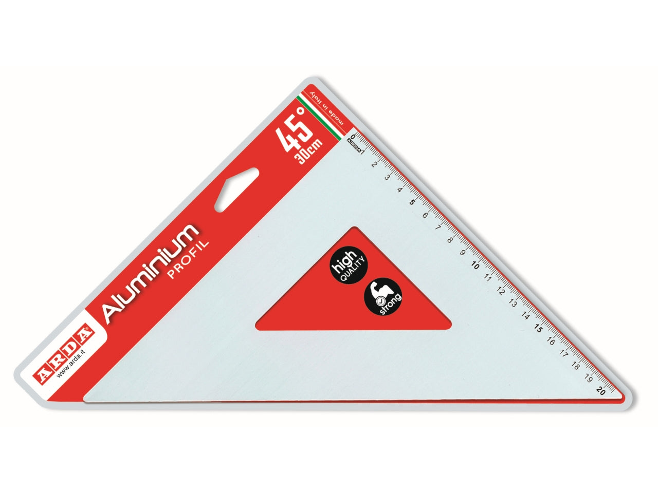 Profil squadra 45 gradi 30 cm in alluminio