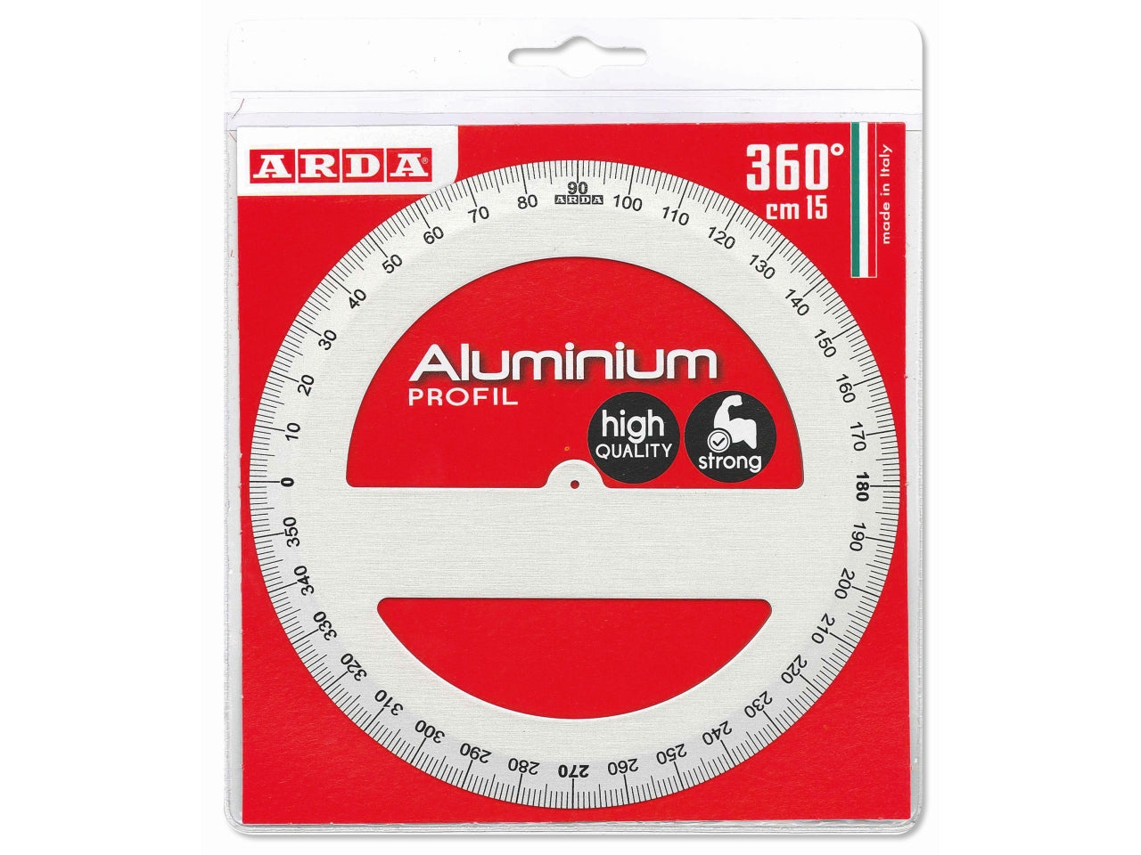 Profil goniometro 360 gradi 15cm in alluminio