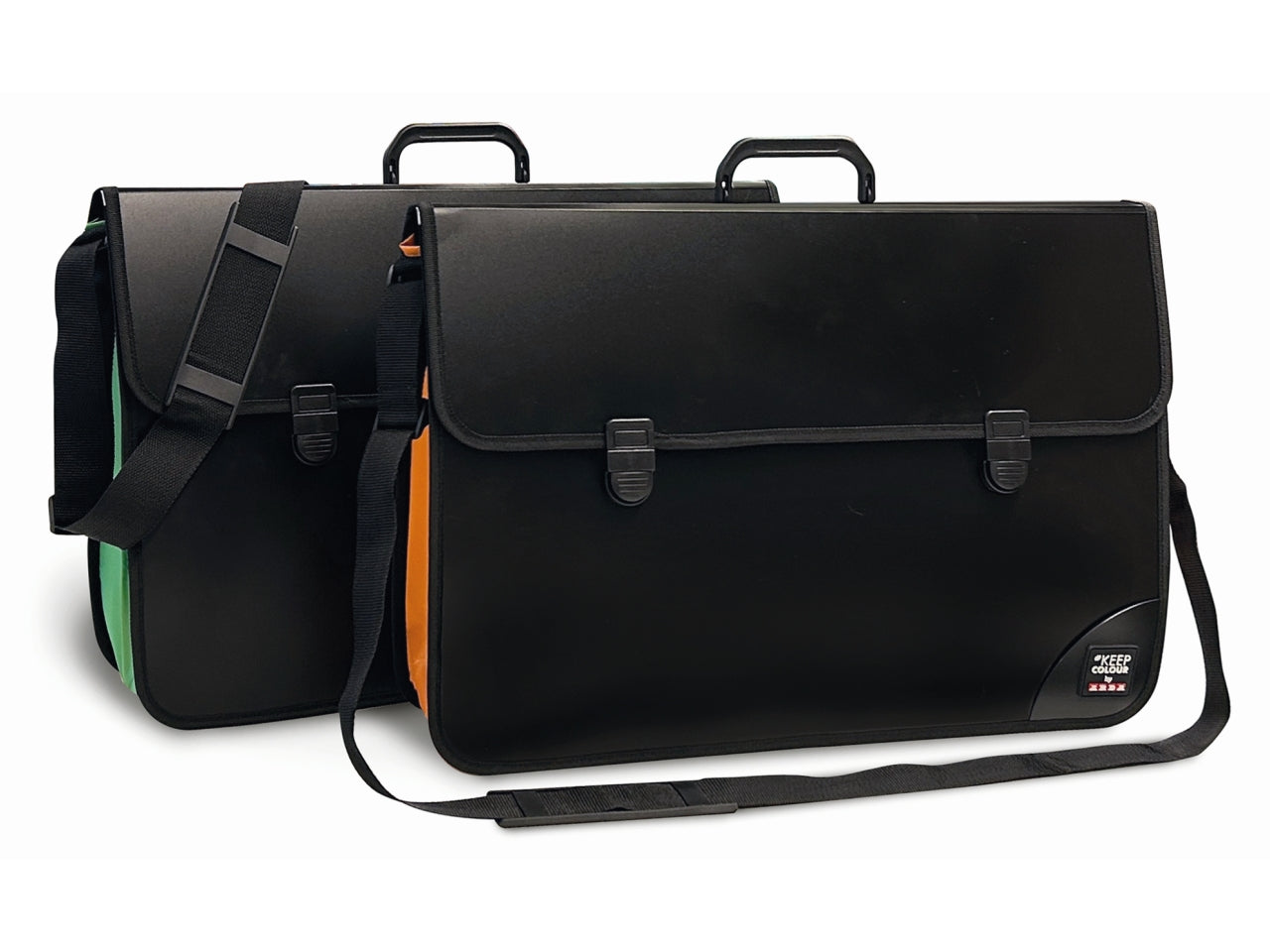 Valigetta 52x37cm con soffietto colorato tracolla e portariga esterna per alloggiare righe da 60cm