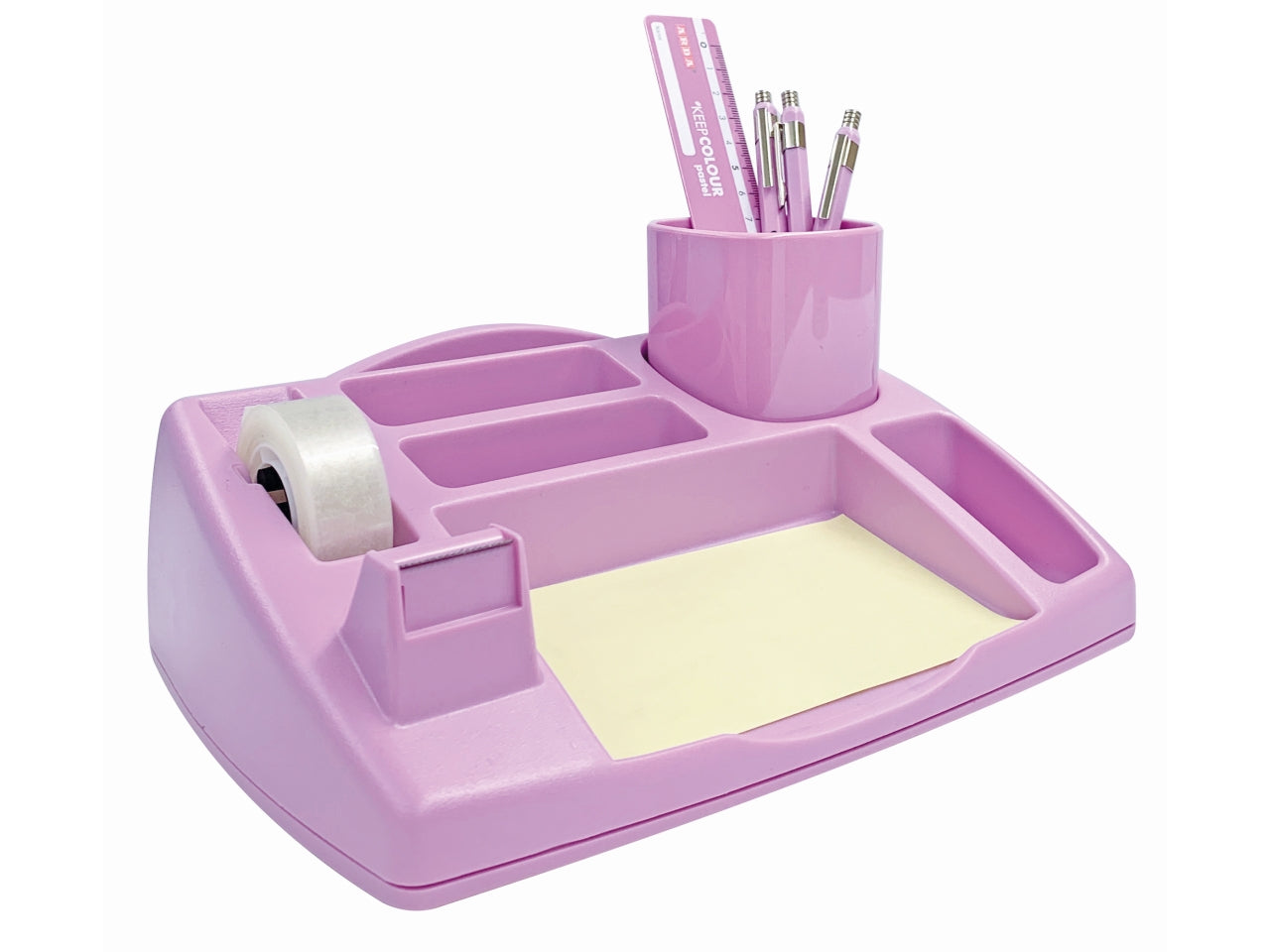 Oliver desk organizer con porta nastro adesivo, lilla
