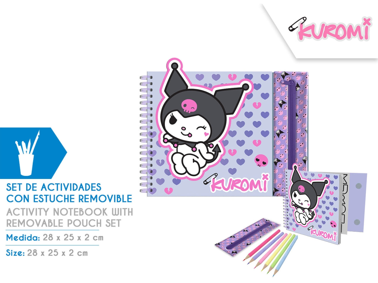 Kuromi libro di attività con custodia removibile