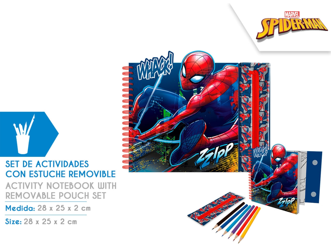 Spiderman libro di attività con custodia removibile