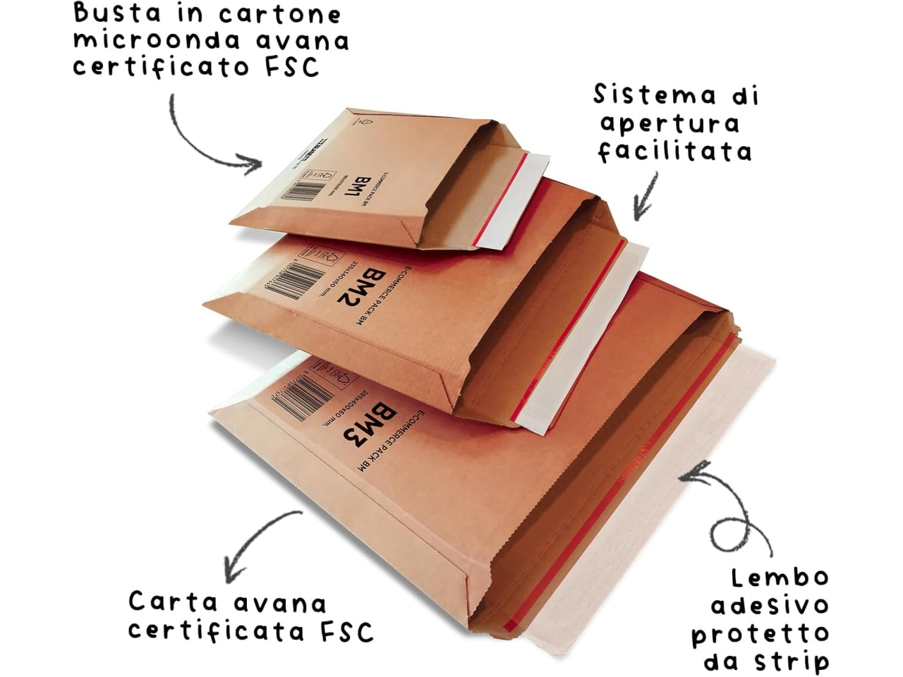Sacchetti in cartone per spedizione BM3 28,5x40x6cm in confezione da 25 pezzi