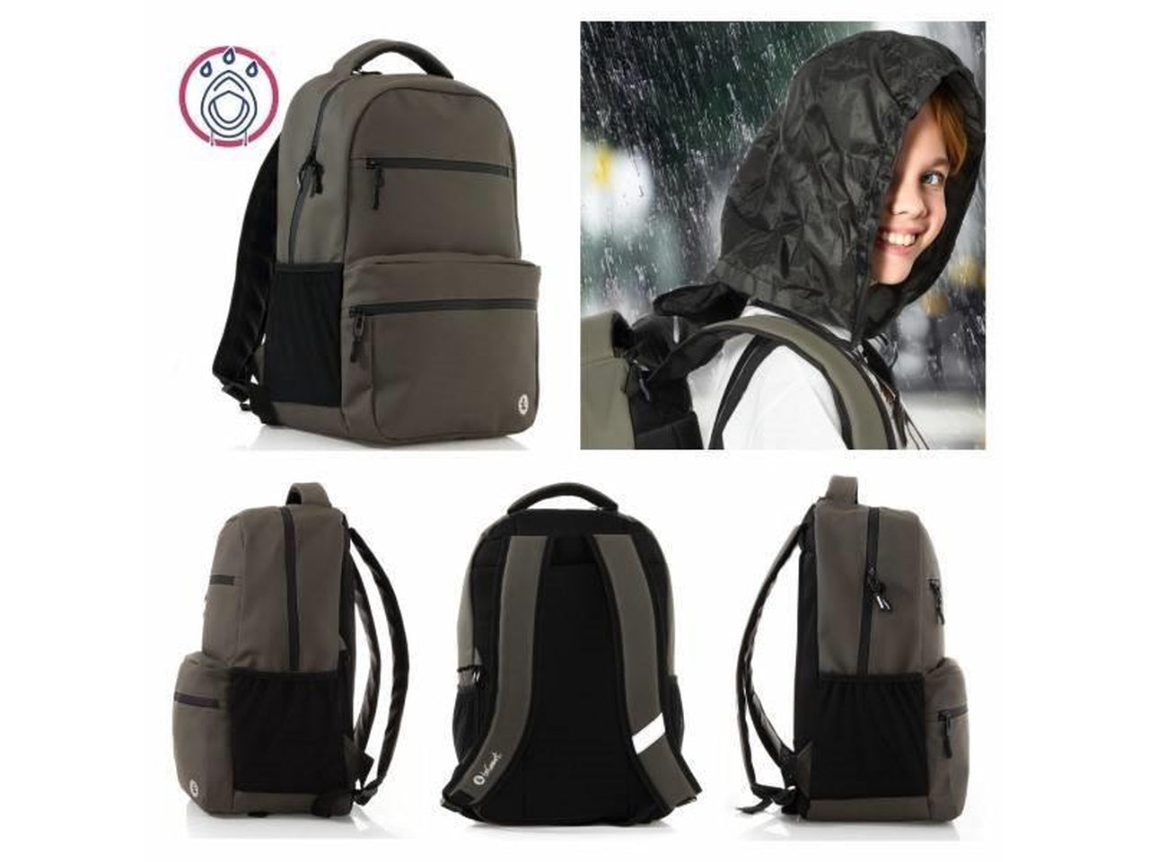 Zaino round phoenix tortora 48x32x13,5cm