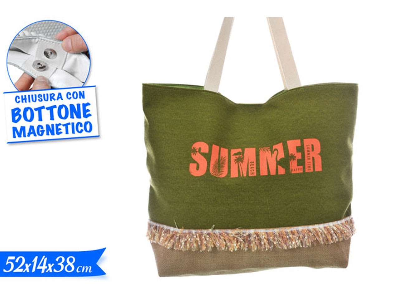 Borsa mare summer di colore verde