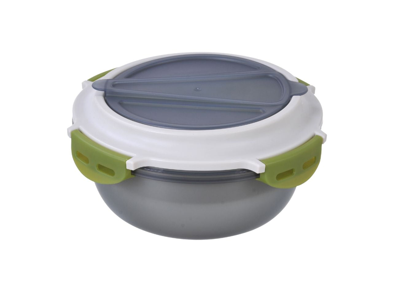 Linea cucina portapranzo superlock tondo con posate 1200ml grigio fumè