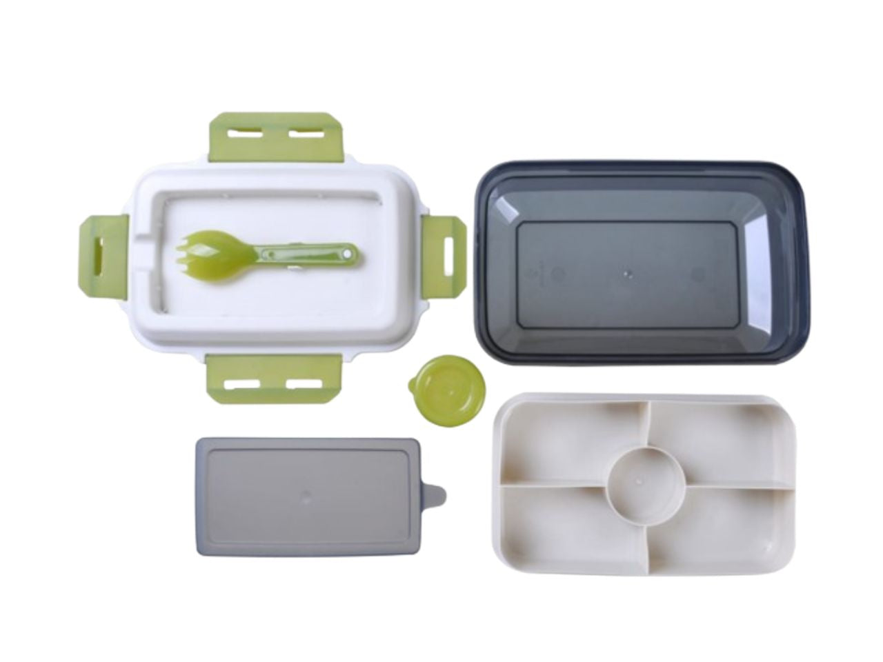Linea cucina portapranzo superlock rettangolare con posate 1200ml grigio fumè