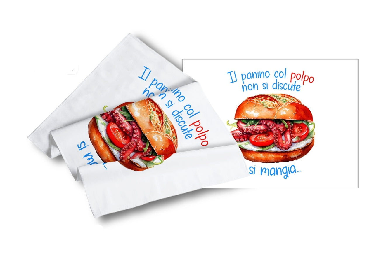 Strofinaccio polyestere 50x70cm polpo