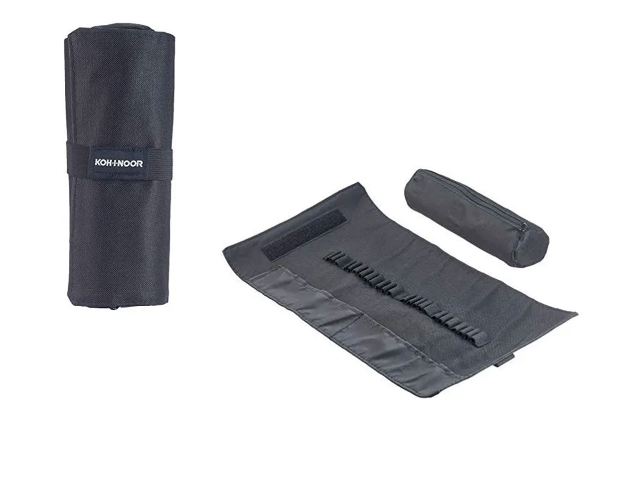 Astuccio arrotolabile vuoto con 24 scomparti nero