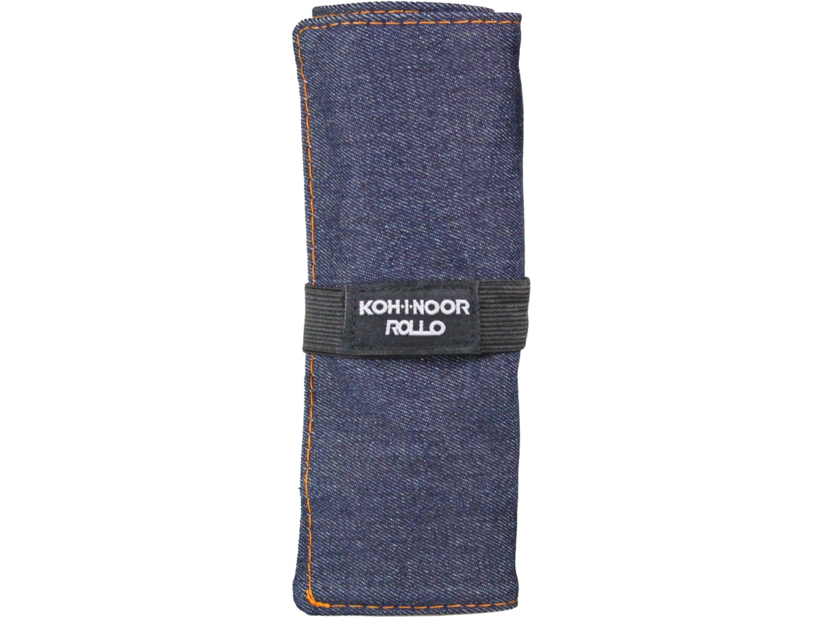 Astuccio arrotolabile blu jeans 24 scomparti + bustina con zip