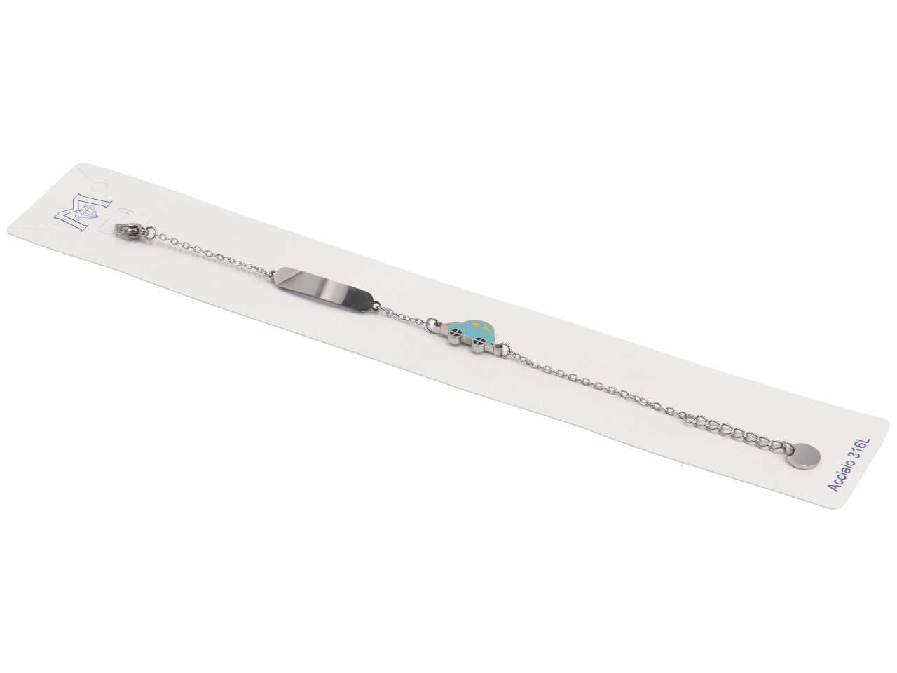 Bracciale acciaio piastra e automobile turchese