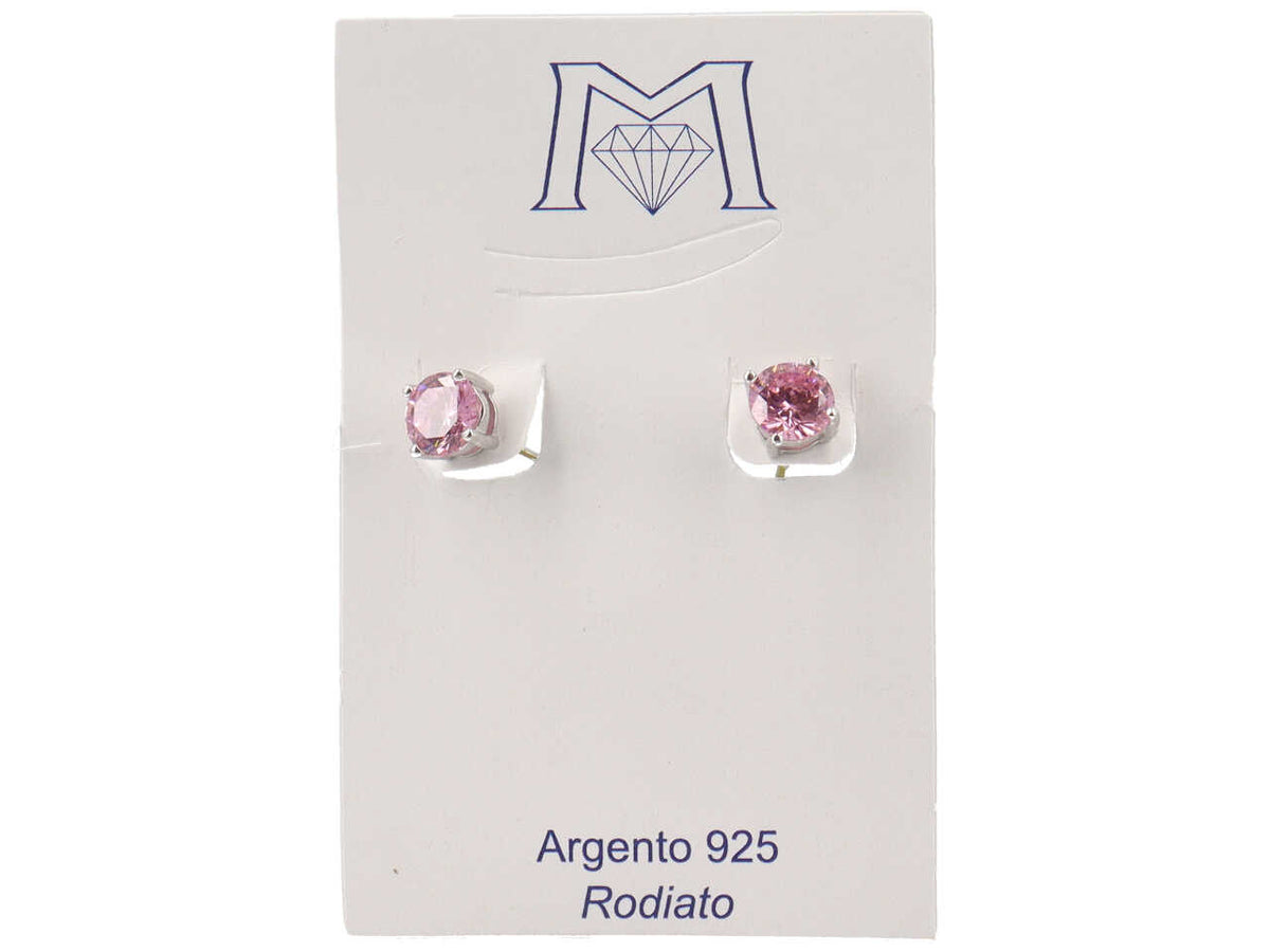 Orecchini p luce 6,5mm 4 punte rosa