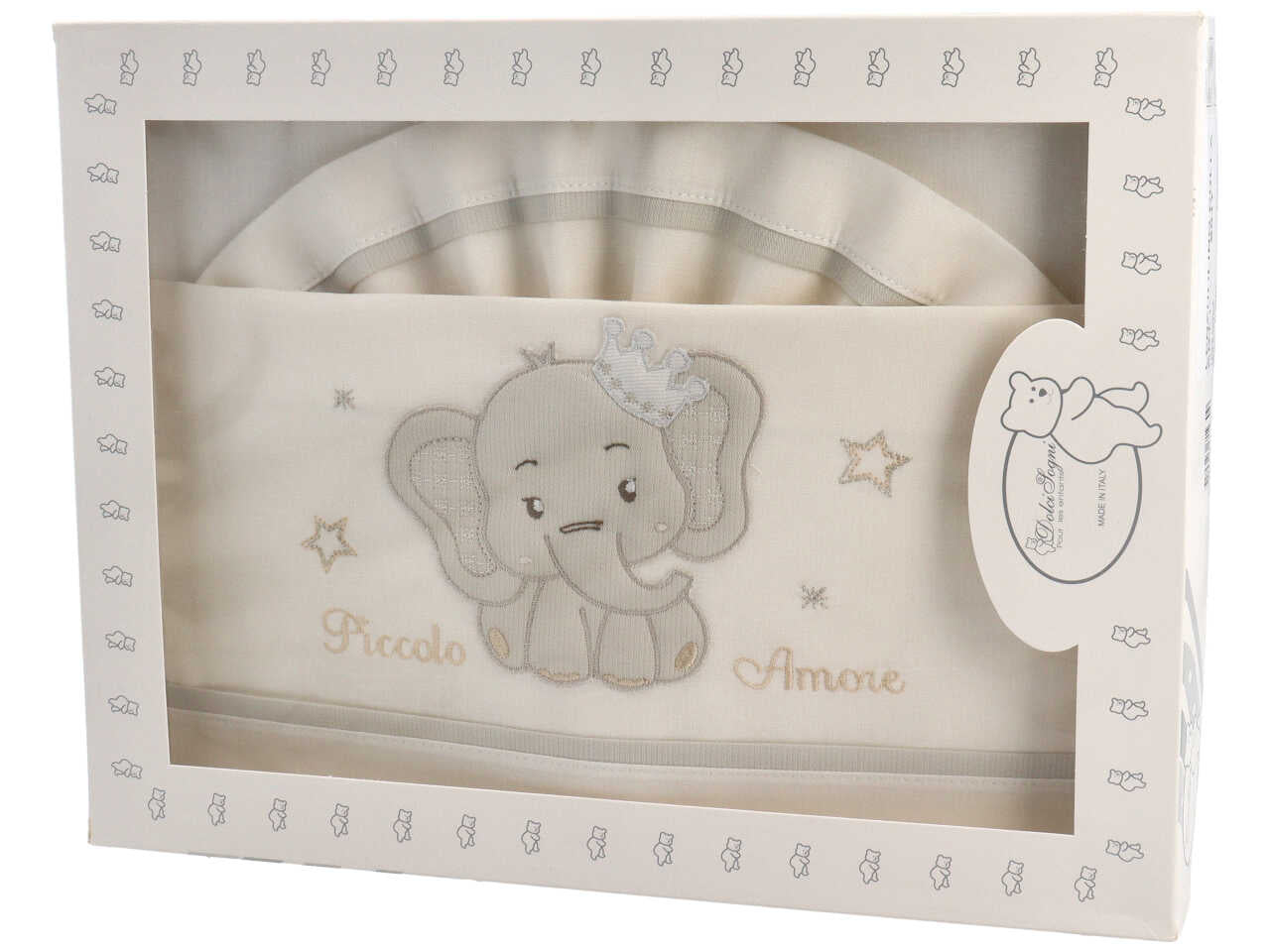 Set lenzuola per culla ricamato panna