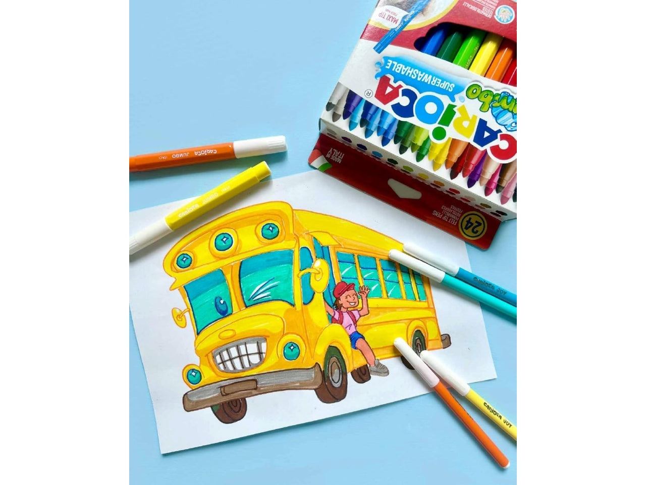 Carioca pennarelli jumbo 30 colori in scatola rigida