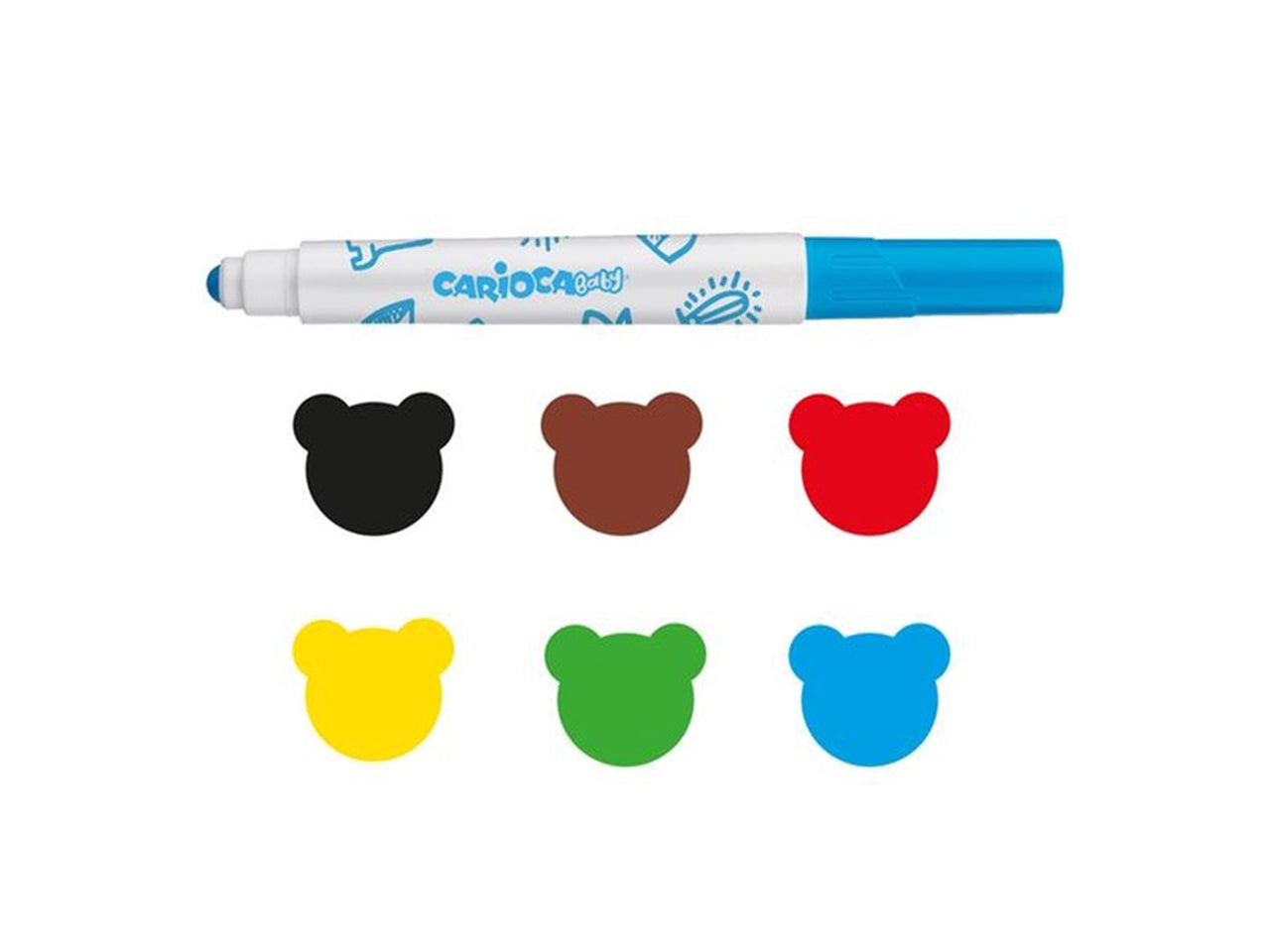 Carioca 6 pennarelli baby marker per bambini da 2+ anni