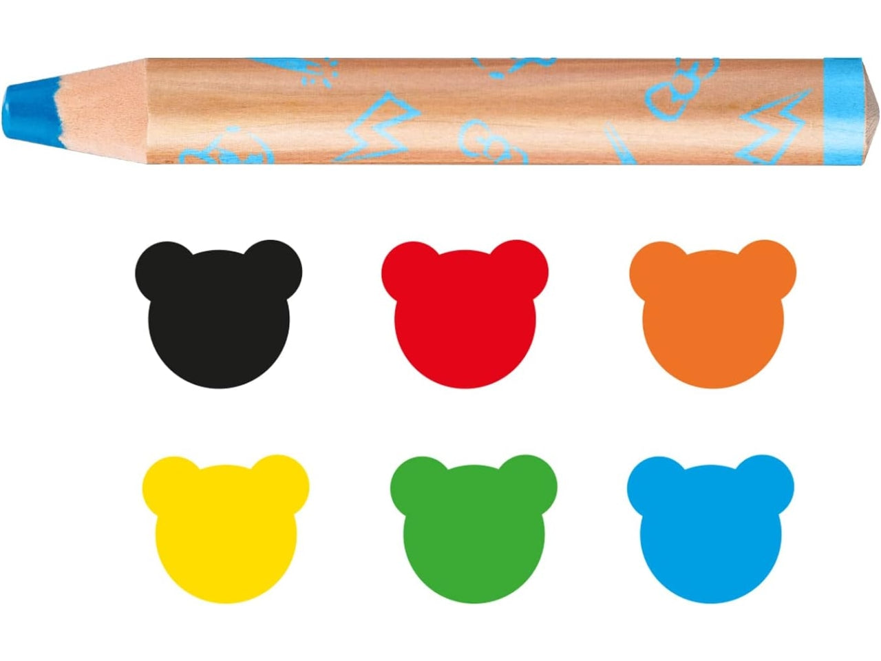 Carioca 6 pastelloni baby 3in1 con temperino per bambini da 1+ anni