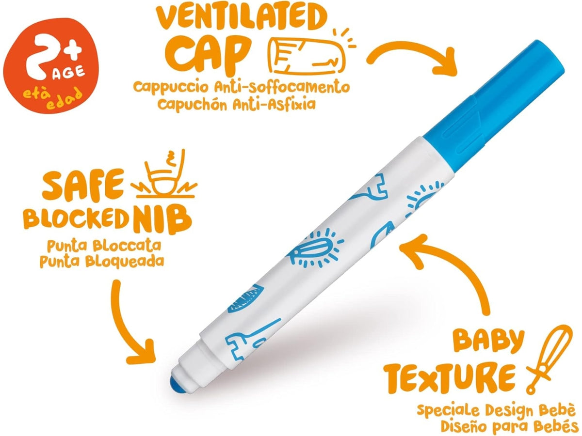Carioca 12 pennarelli baby marker per bambini da 2+anni