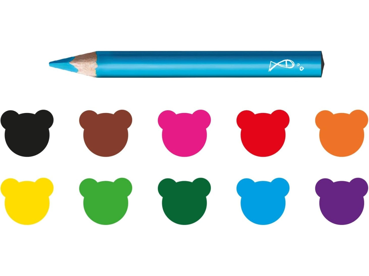 Carioca 10 pastelli triangolari baby pencil per bambini da 2+ anni