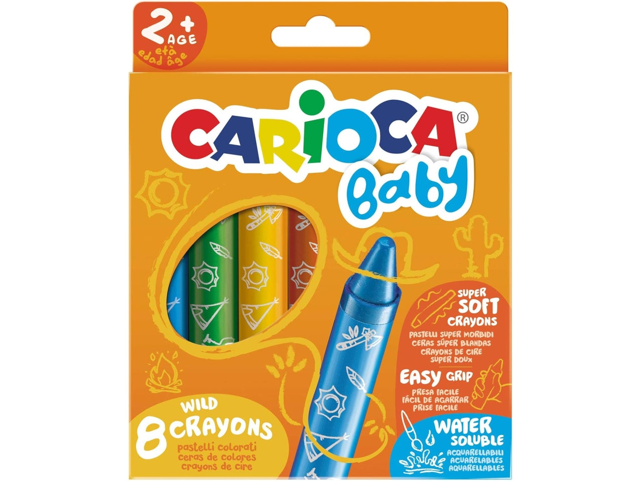 Carioca 8pastelloni baby wild per bambini da 2+ anni