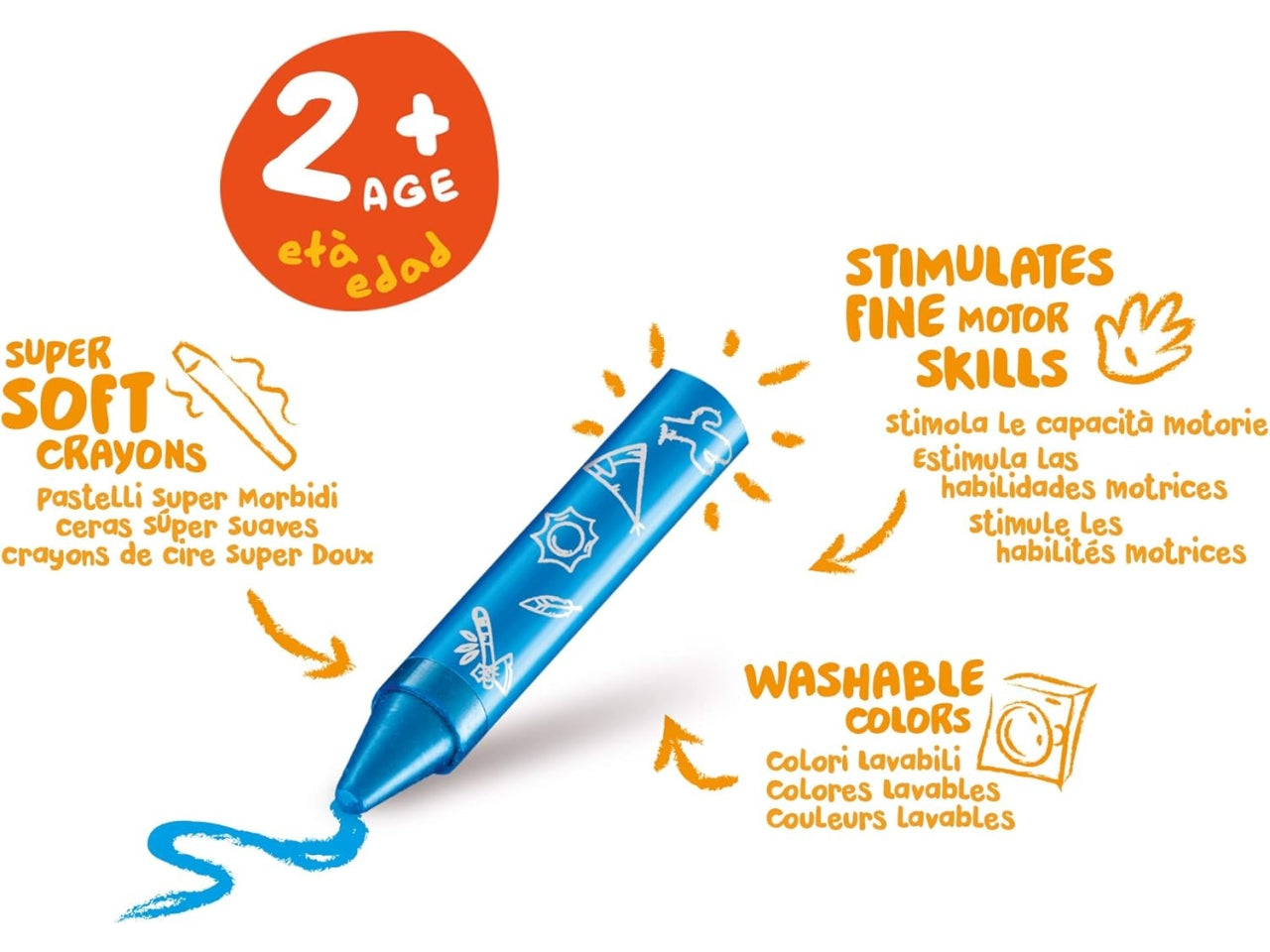 Carioca 8pastelloni baby wild per bambini da 2+ anni