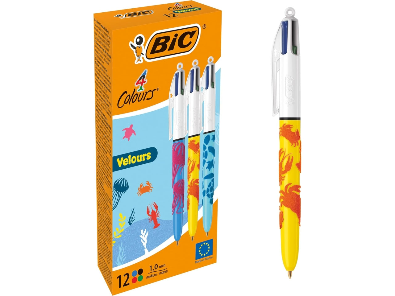 Bic penna 4 colori velvet scatola da 12 pezzi