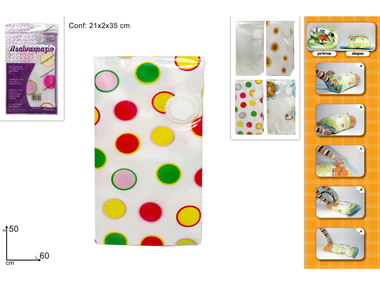 Busta salvaspazio 60x50cm fantasie assortite