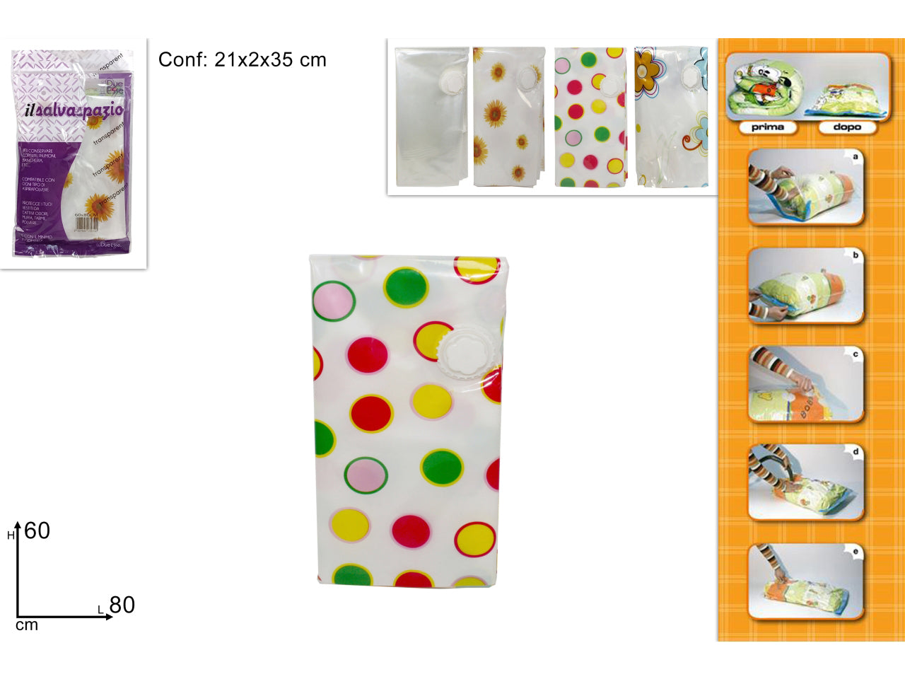 Busta salvaspazio 60x80cm fantasie assortite