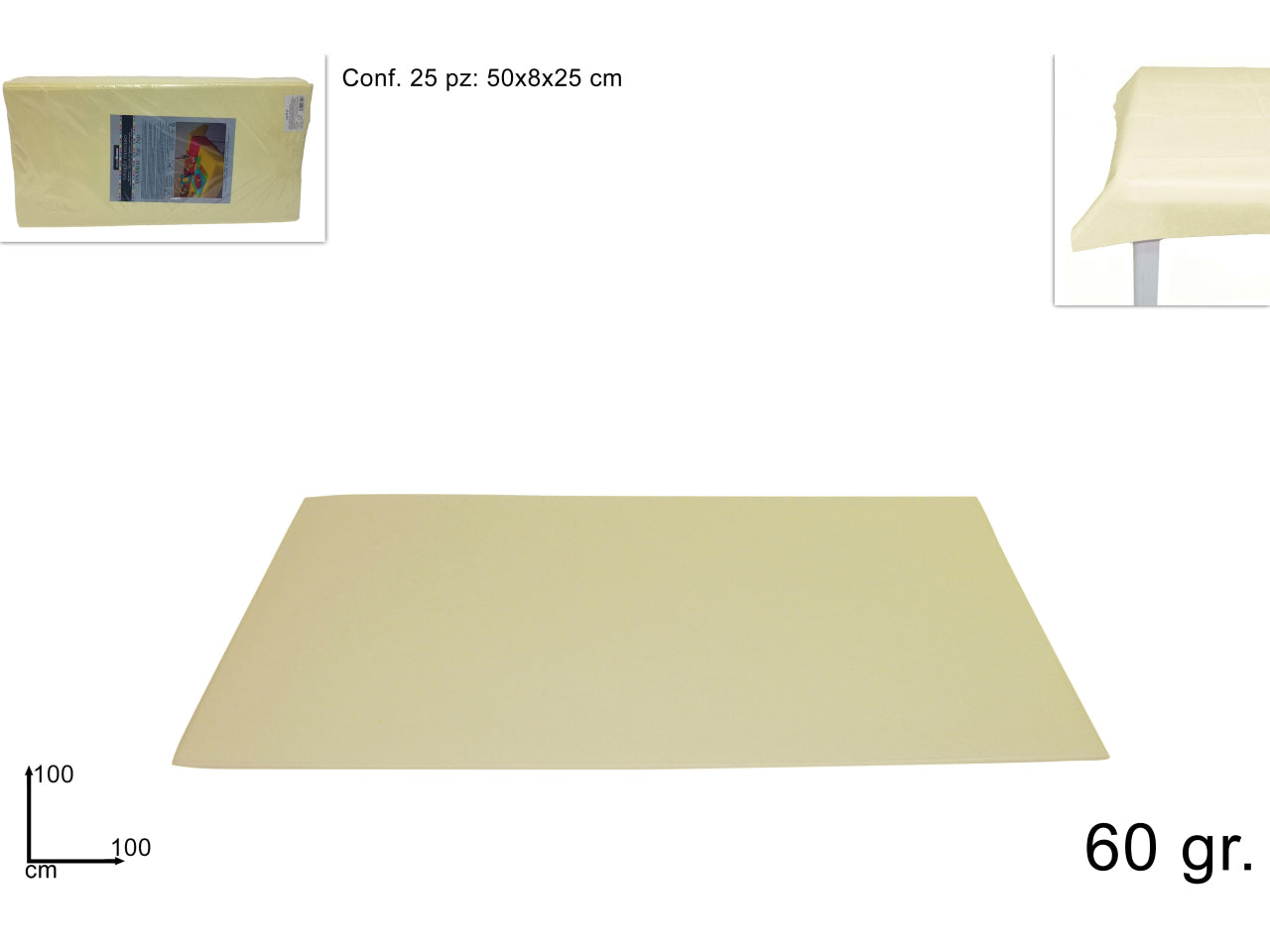 Tovaglia tnt 100x100cm 60gr beige