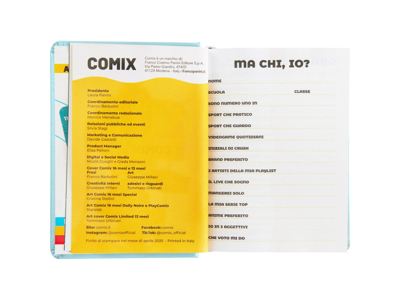 Agenda comix mini 2025/2616 mesi azzurro