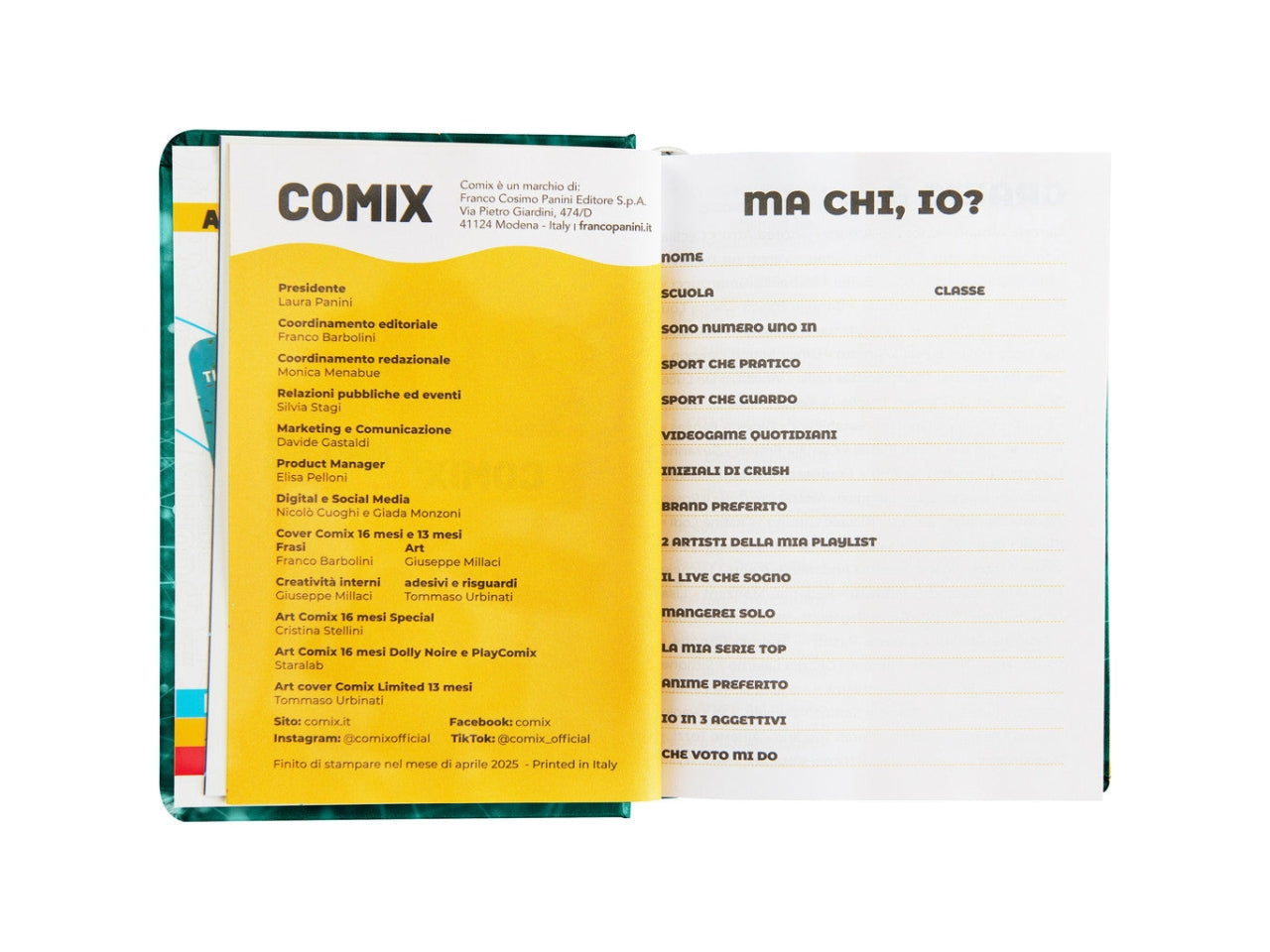 Agenda comix mini2025/26 16 mesi electric green