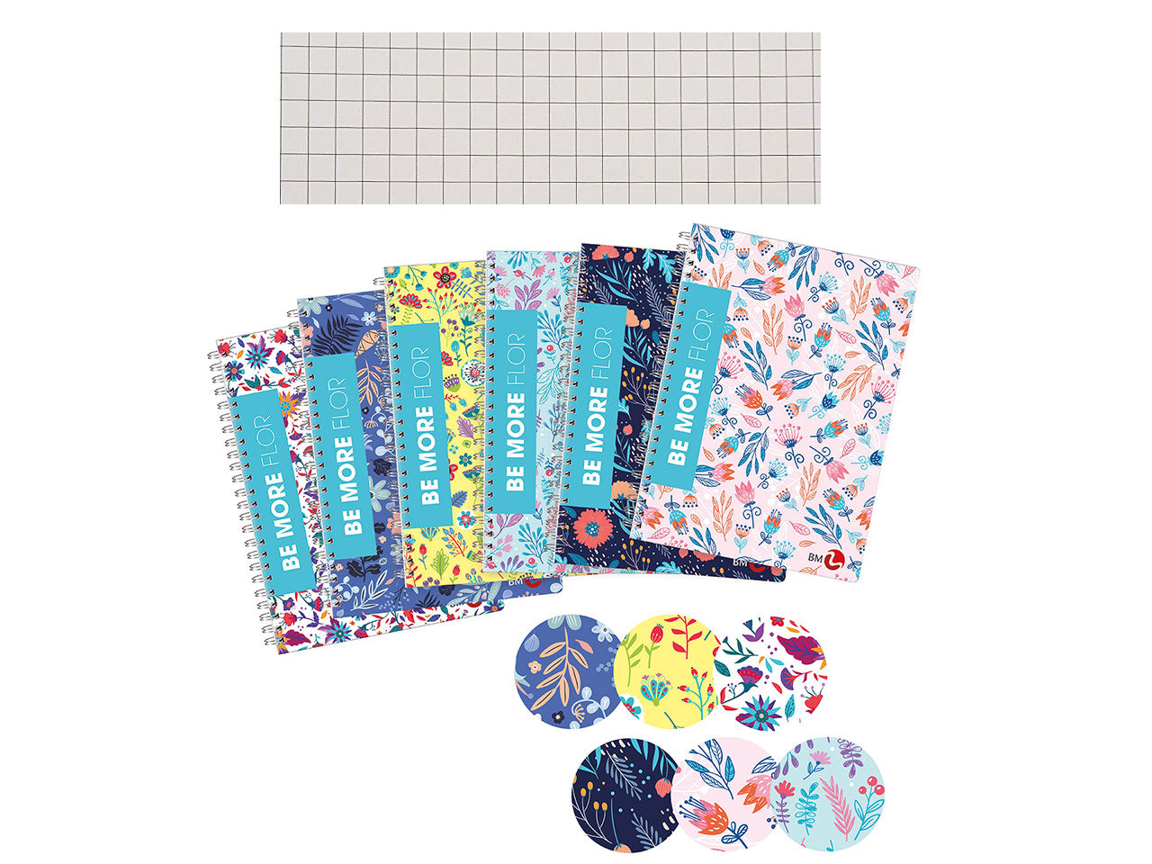 Quaderno spiralato flor A5 15x21cm 60 fogli rigatura 5mm