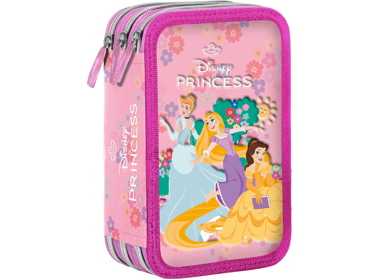 Princess astuccio 3 zip con colori Giotto e penna Papermate