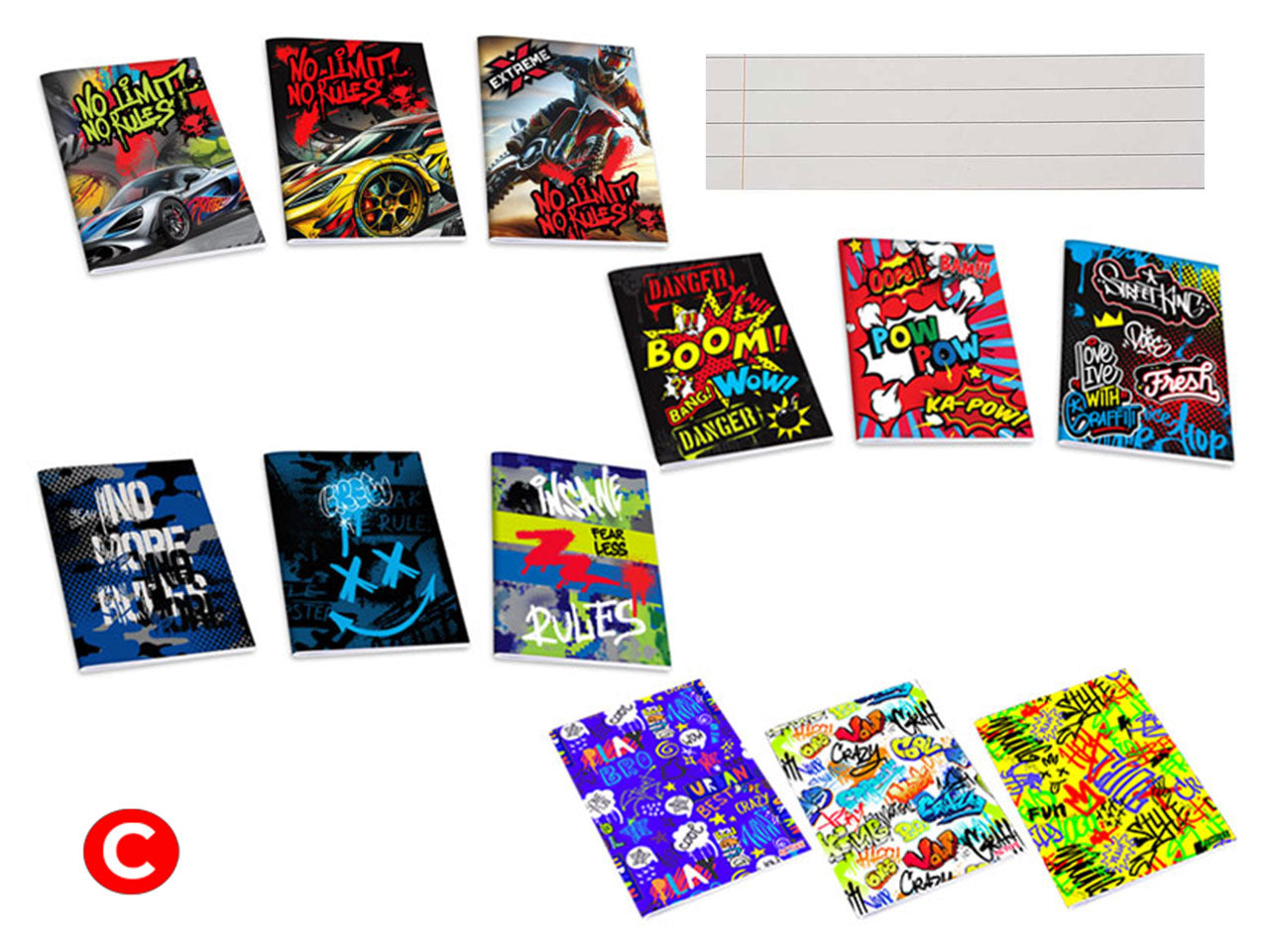 Quaderno maxi active boy 80gr confezione da 10 pezzi rigatura C con margine