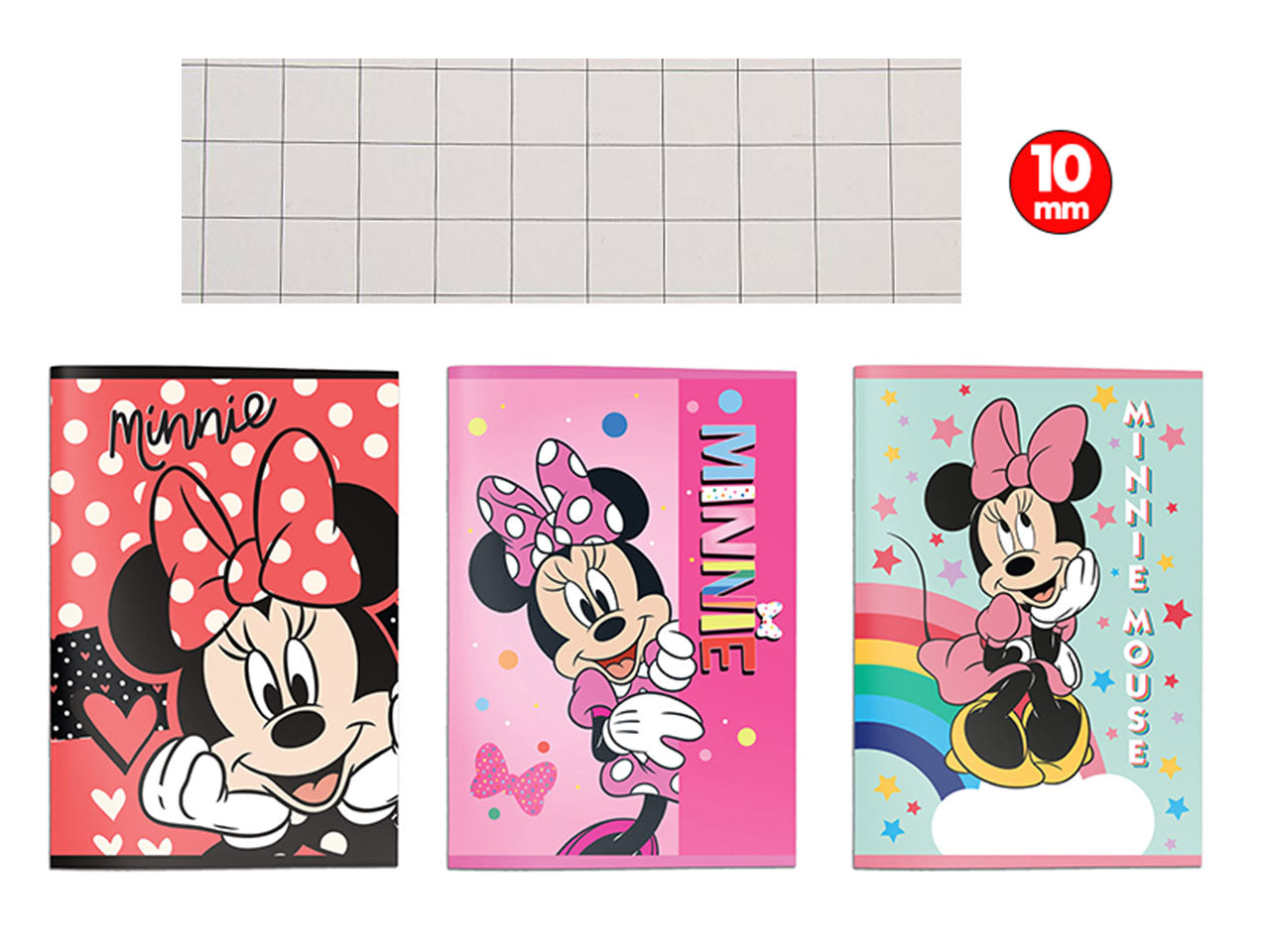 Minnie quaderno maxi confezione da 12 pezzi rigatura 10M
